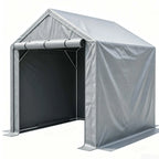 Abri à vélos 190 x 170 x 200 cm, structure tubulaire en acier galvanisé, bâche PE imperméable 170 g/m², porte sectionnelle, gris foncé