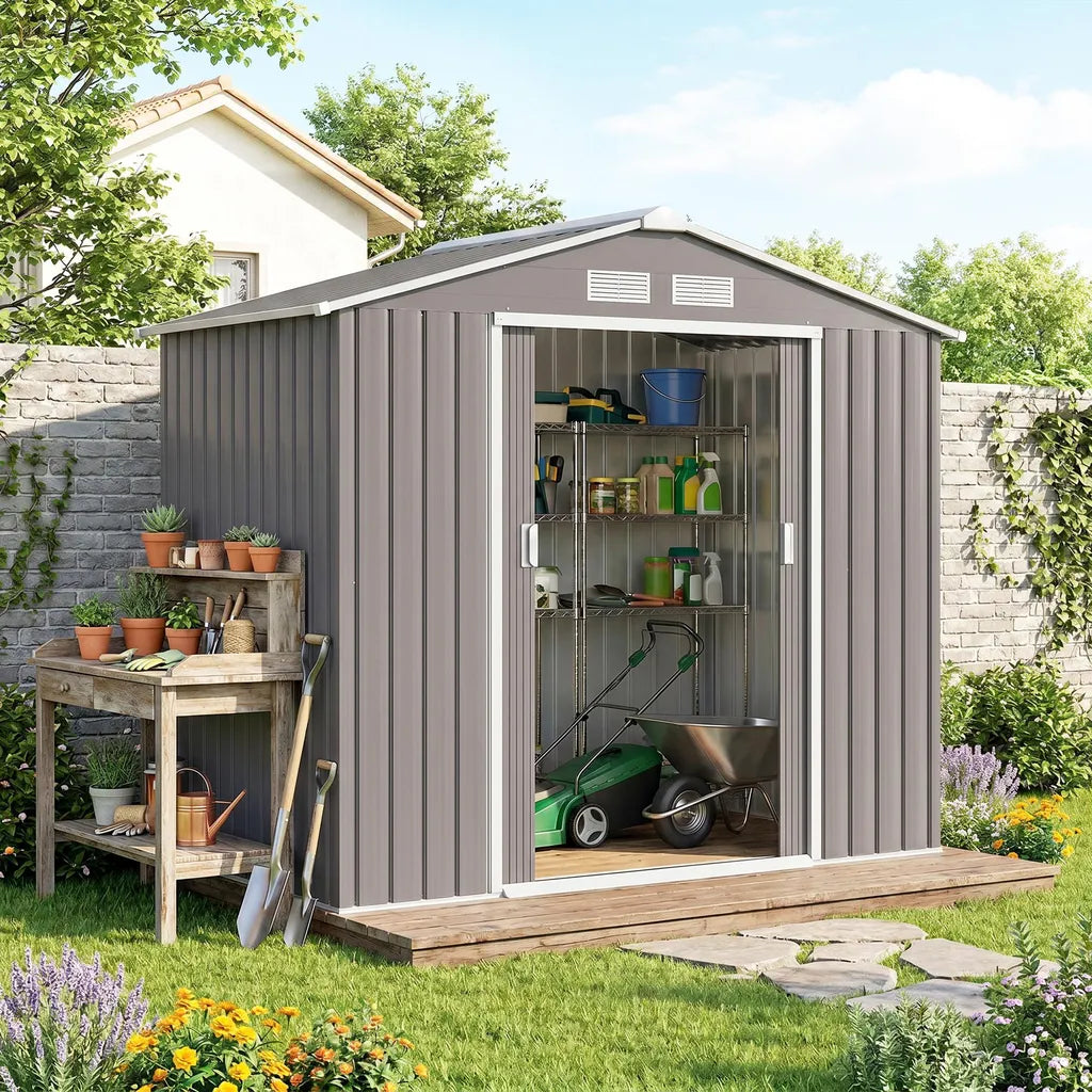 Abri de jardin avec structure de base, abri à outils, cabane de jardin, abri en acier