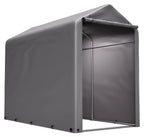 Abri à vélos 187 x 100 x 160 cm, structure tubulaire en acier galvanisé, bâche PE 170 g/m² imperméable et résistante aux UV, porte zippée, gris foncé
