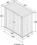 Abri de jardin - Taille : XXS - Dimensions : 147 x 86 x 134 cm, Surface intérieure : 1 m², fondations comprises | Abri de jardin, Remise à outils, Armoire de jardin