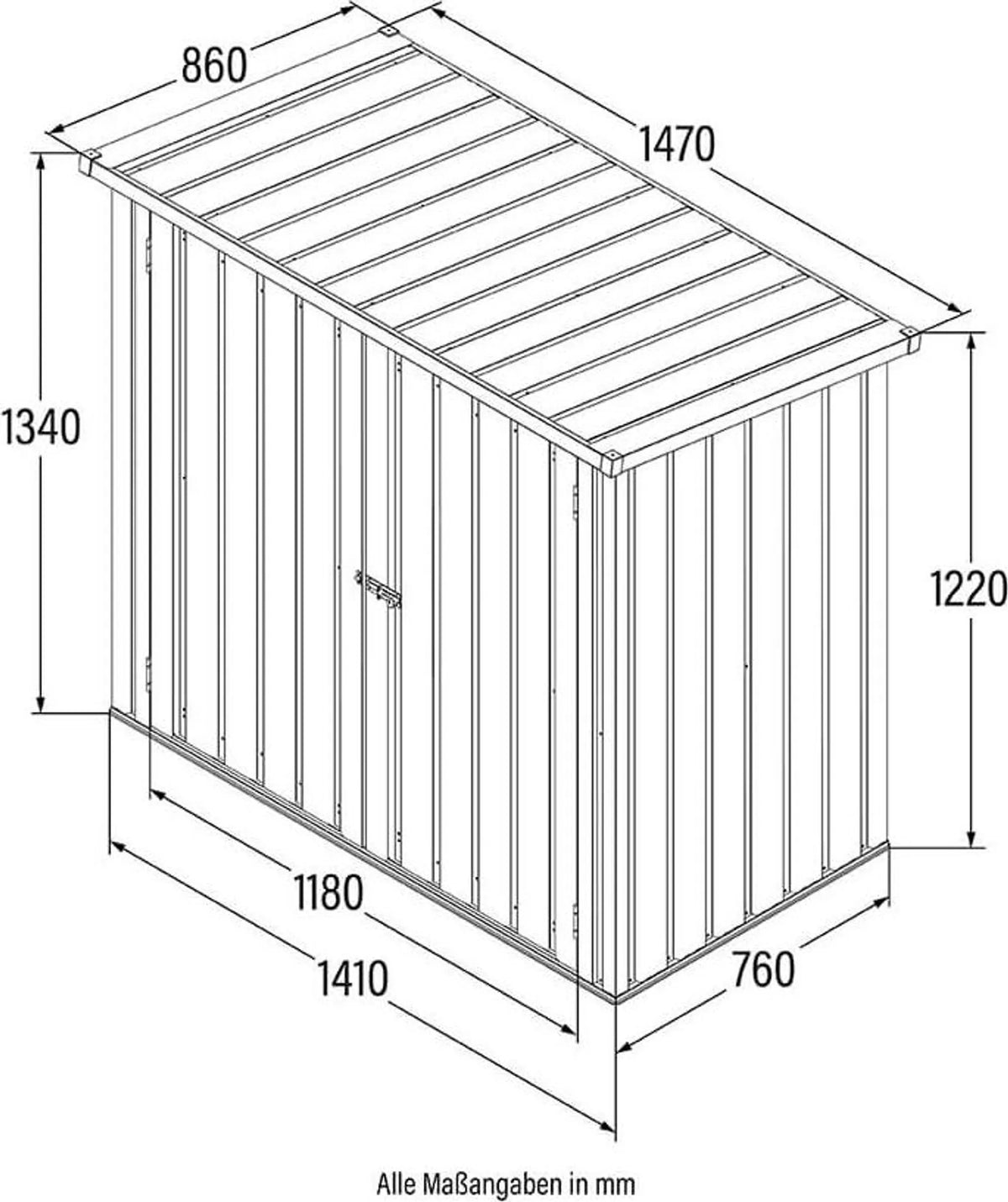Abri de jardin - Taille : XXS - Dimensions : 147 x 86 x 134 cm, Surface intérieure : 1 m², fondations comprises | Abri de jardin, Remise à outils, Armoire de jardin