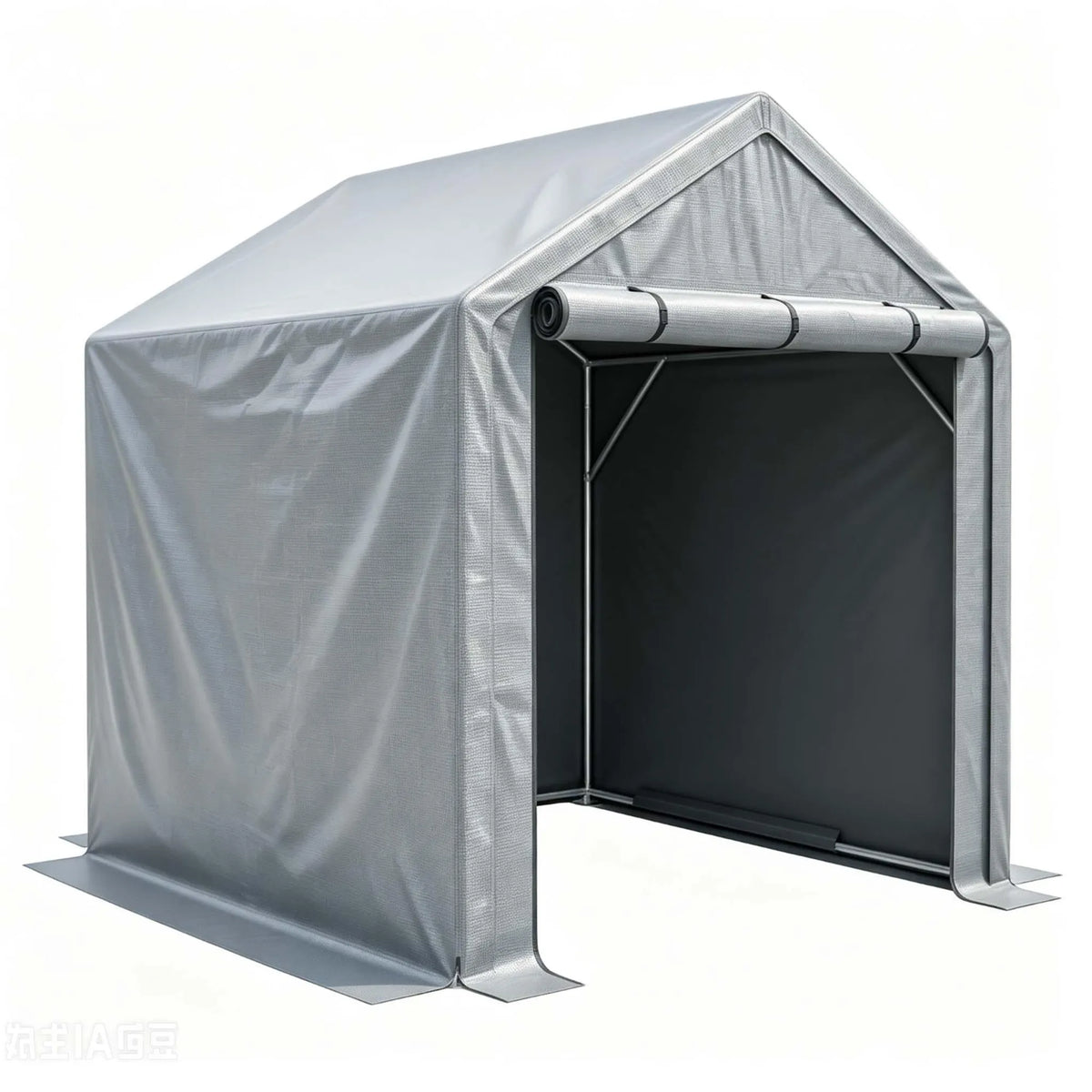 Abri à vélos 190 x 170 x 200 cm, structure tubulaire en acier galvanisé, bâche PE imperméable 170 g/m², porte sectionnelle, gris foncé
