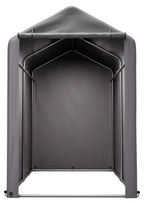 Abri à vélos 187 x 100 x 160 cm, structure tubulaire en acier galvanisé, bâche PE 170 g/m² imperméable et résistante aux UV, porte zippée, gris foncé