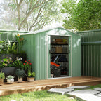 Abri de jardin avec fondations, abri à outils, maison de jardin, acier, vert