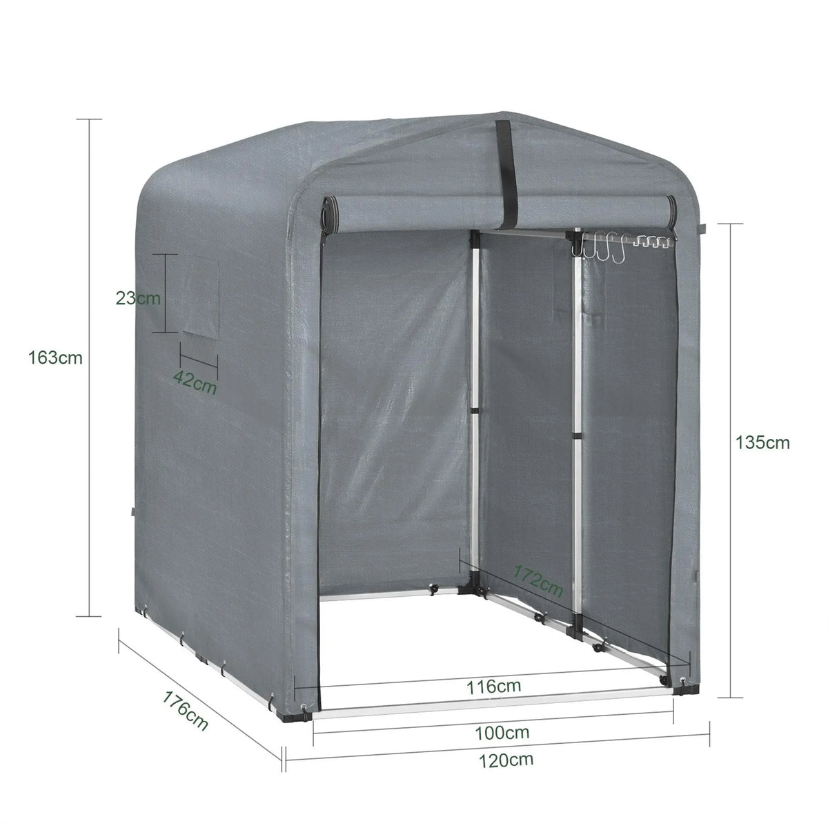 Abri à vélos résistant aux intempéries, abri de jardin, garage pour 1 à 2 vélos, tente de protection UV, abri à vélos pour la protection contre la pluie KLS11-DG